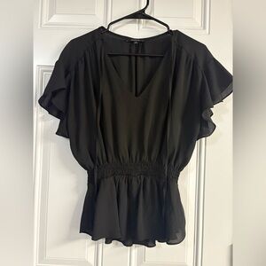 Papaya Black Flutter Sleeve Blouse✨